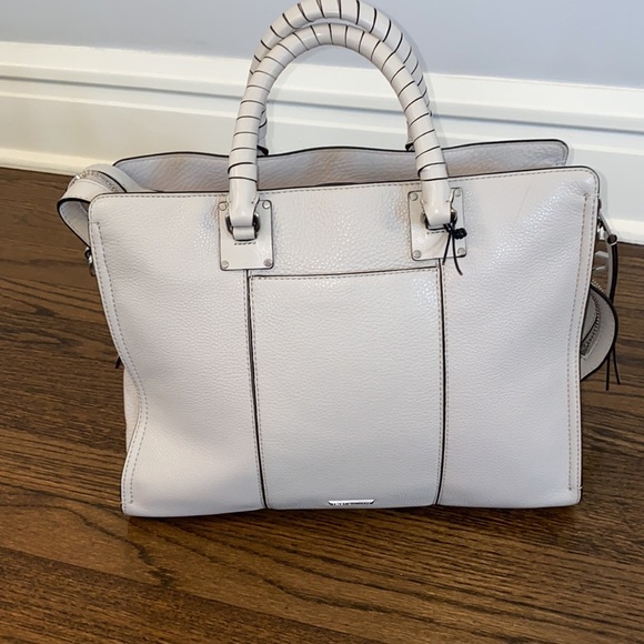 Rebecca Minkoff Bree Large Top Zip Leather Satchel In Putty - Picture 6 of 16